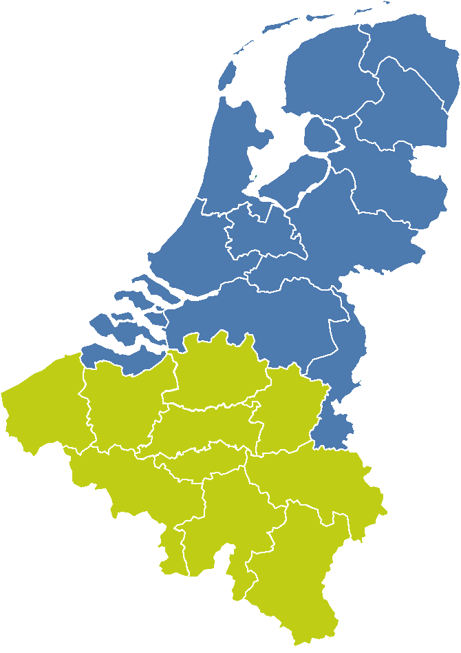 Kaart Nederland en België